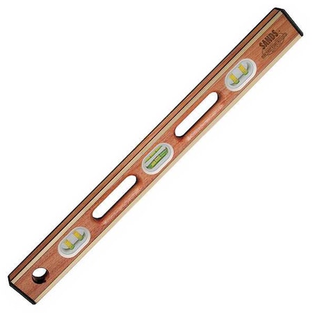 Kraft Tool SL12AB48 Box Level, Brass/Mahogany, 48 in L, 6 Vials