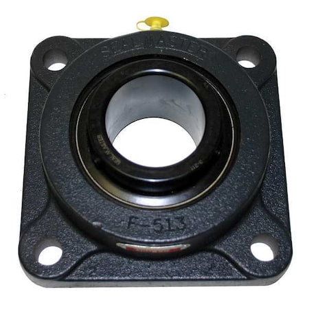 Sealmaster MSF-48 4 Holes, Square Housing, Flange Mount Bearing, Radial Ball, 3 in Dia, Cast Iron, Set Screw