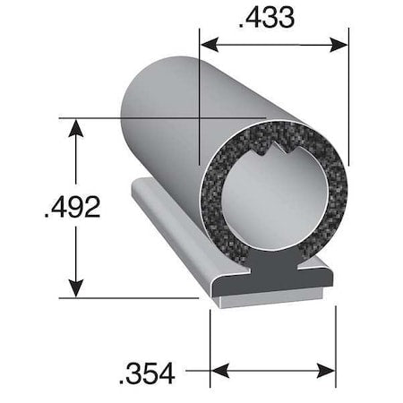 Trim-LOK DD1604BT-100 Black Vinyl Seal 100 ft L, 7/16 in W, 1/2 in H