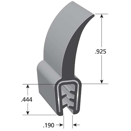 Trim-LOK DD1201-100 Black Vinyl Seal 100 ft L, 1 3/8 in H