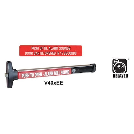 Detex V40 EE CD 628 99 36 W-CYL Rim Exit Device, V40, ADA Compliant
