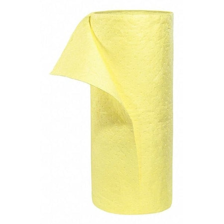 Spilltech YRB150H Sorbent Roll, 55 gal, 30 in x 150 ft, Harsh Chemicals, Yellow, Polypropylene