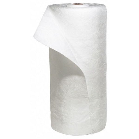 Spilltech WRX150H Sorbent Roll, 63 gal, 30 in x 150 ft, Oil, White, Polypropylene