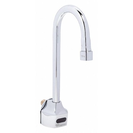 T&S Brass EC-3101 Sensor Single Hole Mount, 1 Hole Gooseneck Bathroom Faucet, Polished chrome