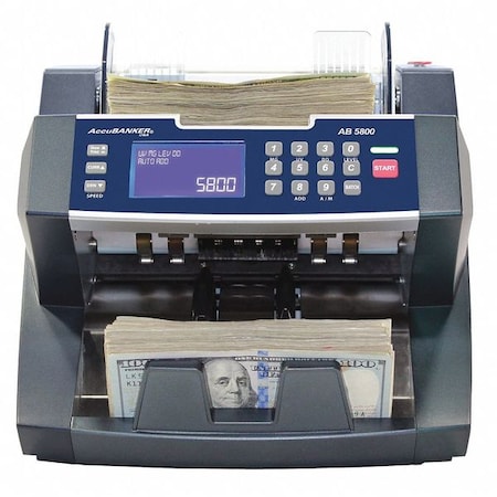 Accubanker AB5800 BillCounter, Gray;Blue, 10 in H, 10-3/8 in W