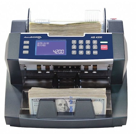 Accubanker AB4200 BillCounter, Gray;Blue, 9 in H, 10-3/8 in W