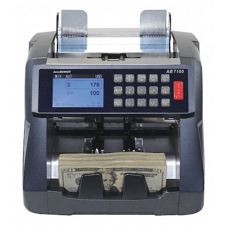 Accubanker AB7100 BillCounter, Gray, 11-3/8 in H, 10-5/8 in W