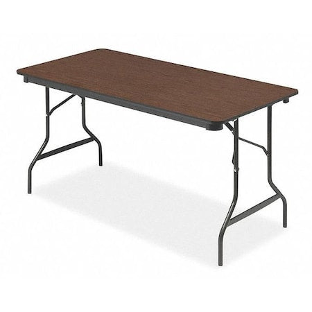 Iceberg 55414 Folding Table, Walnut Wood Laminate Top, Charcoal Frame, 30 in W x 60 in L x 29 in H