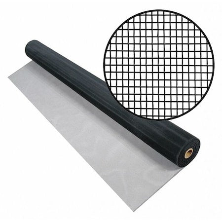 Phifer 3001236 Door and Window Screen, Aluminum, 60 in W, 100 ft L, 0.01 in Wire Dia, Black