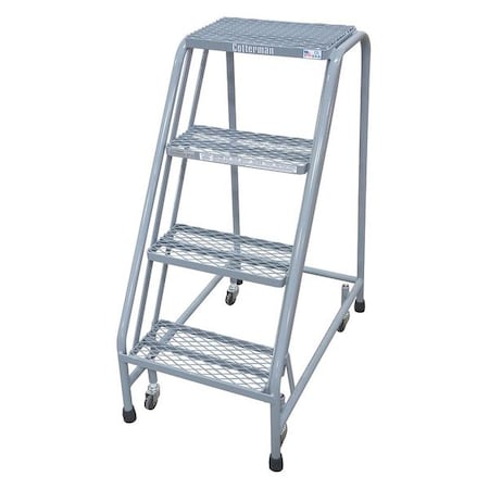 Cotterman 1004N1820A6E10B3C1P6 40 in H Steel Rolling Ladder, 4 Steps, 450 lb Load Capacity