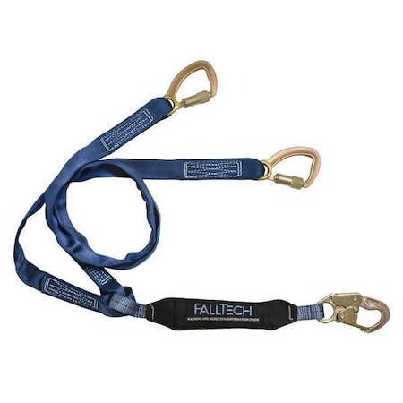 Falltech 8241Y WrapTech Shock Absorbing Lanyard, 6 ft. Length, Snap Hook, Steel, 2 Leg(s), 310 lb. Weight Capacity