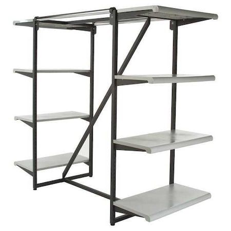 Econoco K411/GY Double Hangrail Frame with Shelves, 38-1/4