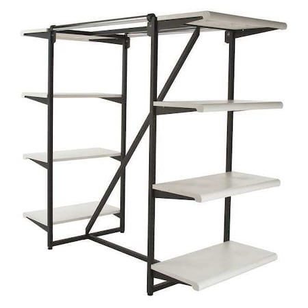 Econoco K411/W Double Hangrail Frame with Shelves, 38-1/4