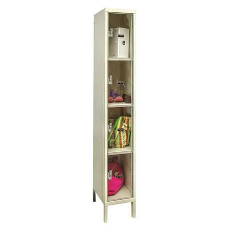 Hallowell USVP1288-4A-PT Box Locker, 12 in W, 18 in D, 78 in H, (1) Wide, (4) Tier, Tan
