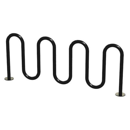Madrax QS-H36-9-SF-B Bike Rack, Black, (9) Bikes, 36 in. H, 3 in. W