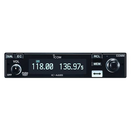 Icom A220 Two-Way Radio, VHF, Black, 3-1/2 in Hx15-1/2 in L