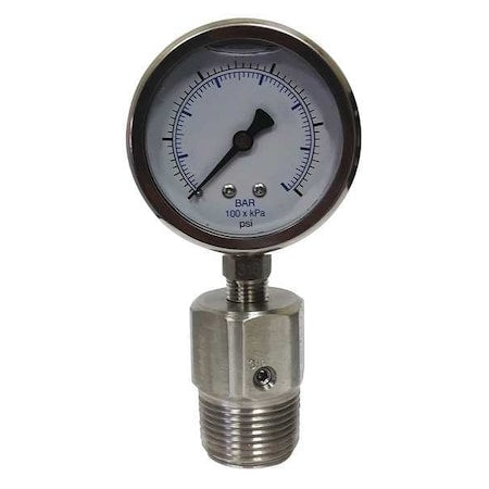 Kodiak Controls KC301L251000/DSF14-M Pressure Gauge with Diaphragm Seal, 0 to 1,000 psi, 2 1/2 in Dial, 1/4 in NPT, Bottom