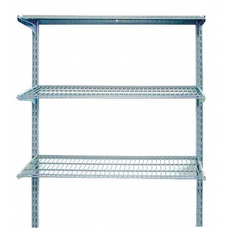 Triton Products 1795 33 In. W x 31.5 In. H Gray Wall Mount Shelving Unit with 3 Steel Wire Shelves & Mounting Hardware