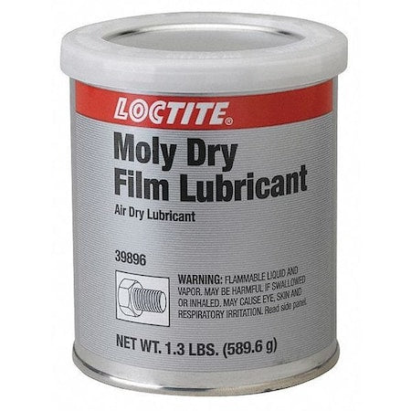 Loctite 233501 General Purpose Dry Lubricant, 1.3 lb, Can, Molybdenum Base, 750 Degrees F Max Op Temp, Black, LB 8017 Series