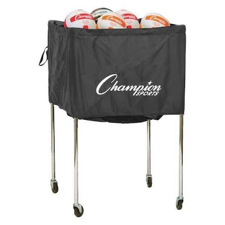 Champion Sports VBCART Ball Cart, 24.5 in.LWx36 in.H, Black Silver