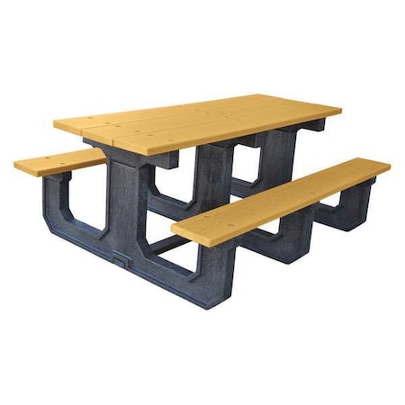 Ultrasite PB 8CEDPARKP Rectangle Picnic Table, Cedar, Vandal Resistant Resinwood, Black Frame, 96 in L, Plank