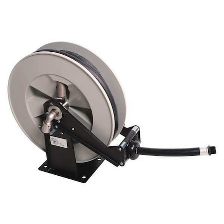 Liquidynamics 43002DEF-25 Spring Return Hose Reel, 3/4 in Hose Diameter, 25 ft Length, 1,700 psi Max. Pressure, Gray