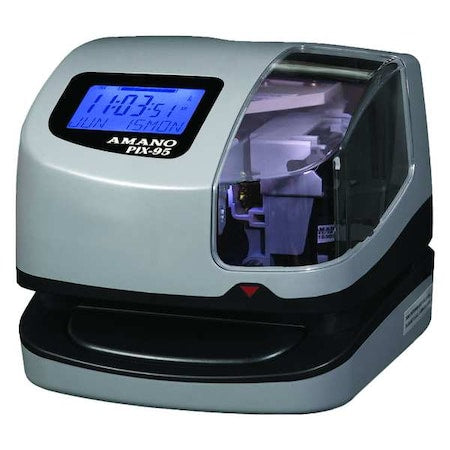 Amano PIX-95/A421 Time Clock, LCD, 6-11/16 in.W, 6-7/64 in.H