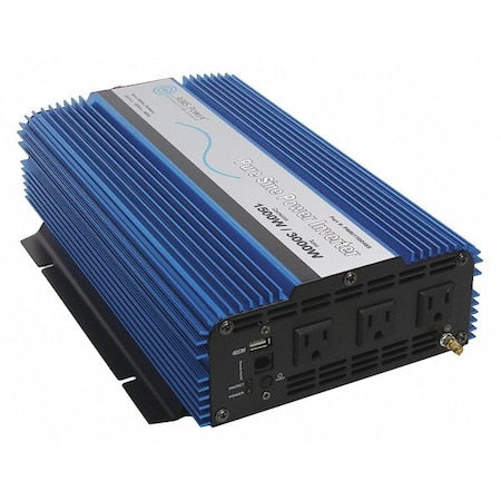Aims Power PWRI150048S Power Inverter, Pure Sine, 3,000 W Peak, 1,500 W Continuous, 3 Outlets