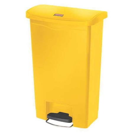 Rubbermaid Commercial 1883575 Slim Jim Step-On 13 gal Rectangular Slim-Profile Plastic Can, Yellow, Foot Pedal, Plastic, 12