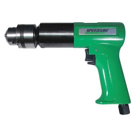 Speedaire 45YY16 Air-Powered Drill, 1/4 in, NPT, Keyed