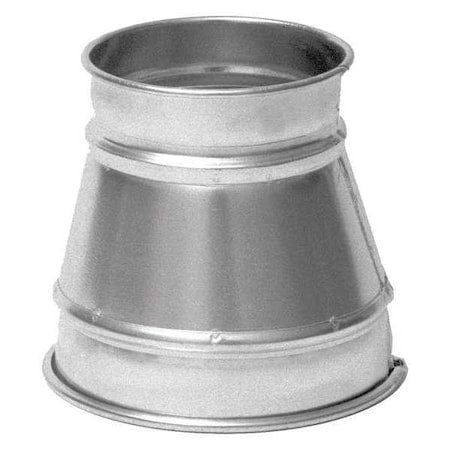 Nordfab 8040026071 Round Duct Reducer, 12 in x 8 in Duct Dia, 304 Stainless Steel, 22 ga GA, 12 in W, 10