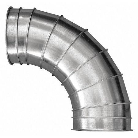 Nordfab 8040400008 Round 90 Degree Elbow, 9 in Duct Dia, Galvanized Steel, 22 ga GA, 20 1/4 in W, 20-1/4