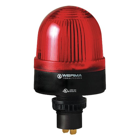 Werma 20810067 Warning Light, Red, Xenon, 115V AC, 60 FPM, 2 9/32 in Dia., Panel/Conduit