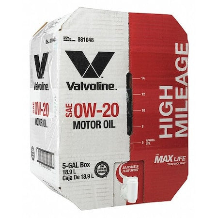 Valvoline 881048 Motor Oil, 5 gal. Sz, 0W-20 SAE Grade, Box