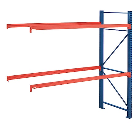 Steel King AP042096M550120A Pallet Rack Add-On Unit, Teardrop, Roll Formed Style, 8 ft H, 123 in W, 42 in D, Green/Orange