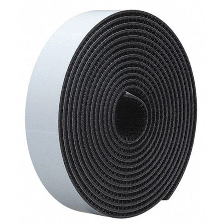 3M .500SJ3540 Reclosable Fastener, Rubber Adhesive, 150 ft, 1/2 in W, Black