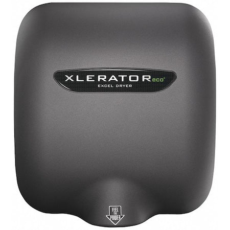 Excel Dryer XL-GRV-ECO-1.1N-208-277V Automatic Hand Dryer, 12 sec Dry, 68 to 76, 208 to 277V AC, Gray, Textured Graphite