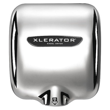 Excel Dryer XL-CV-1.1N-H-208-277V Automatic Hand Dryer, 10 sec Dry, 68 to 76, 208 to 277V AC, Silver, Polished Chrome