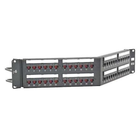 Hubbell Premise Wiring HP648A Patch Panel, 48 Ports, 3.46 in. H, Steel