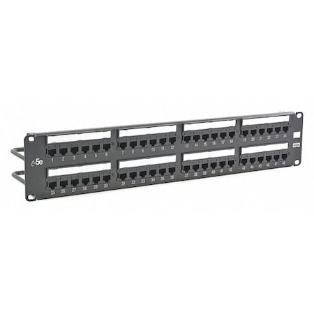 Hubbell Premise Wiring HP5E48E Patch Panel, 3.46 in.H, 5e Category, Steel
