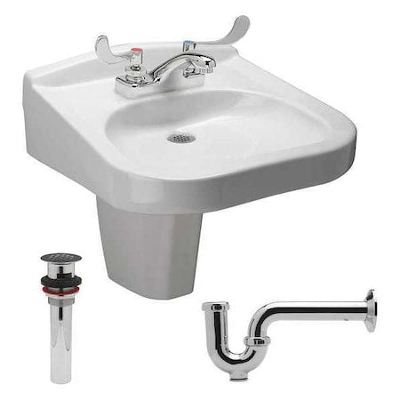 Zurn Z5324.521.1.07.00.A Vitreous China Lavatory Sink With Faucet, Wall Mount, Bowl Size 16