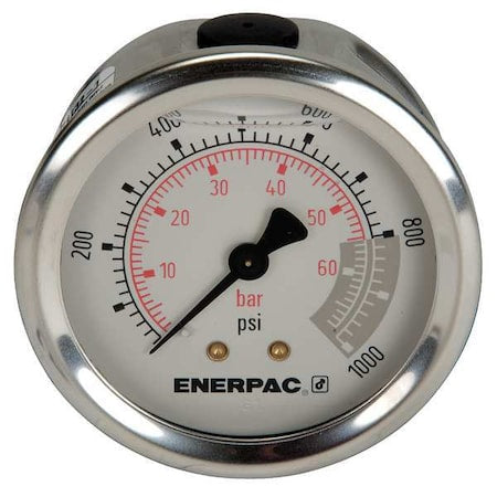 Enerpac G2531R Hydraulic Cylinder Pressure Gauge, 0 to 1,000 psi psi, 2 1/2 in Dial, 1/4 in NPTF