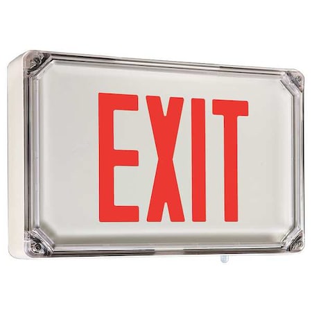 Dual-Lite SEWLDRWE Exit Sign, White, 2 Face(s), LED, Universal Mount, Nickel Cadmium