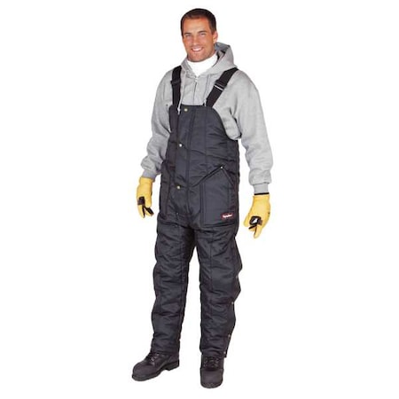 Refrigiwear 0385RNAVMED 0385 Insulated Bib Overalls, Nylon, 6 oz Fabric Weight, 30 in Inseam, Navy, M