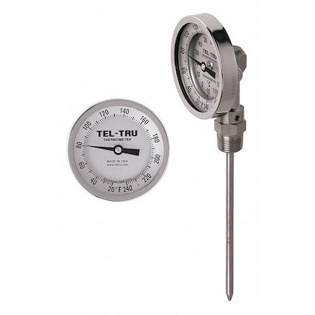 TEL-TRU BC550R-2467 Analog Dial Thermometer, Stem 24