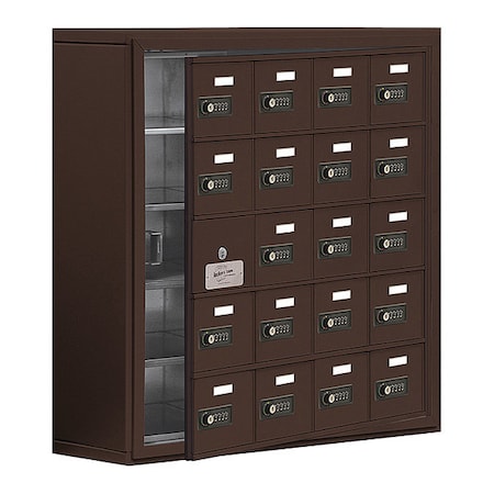 Salsbury Industries 19158-20ZSC Cell Phone Locker, 30 1/2 in W, 9 1/4 in D, 31 in H, (4) Wide, (5) Tier, Bronze