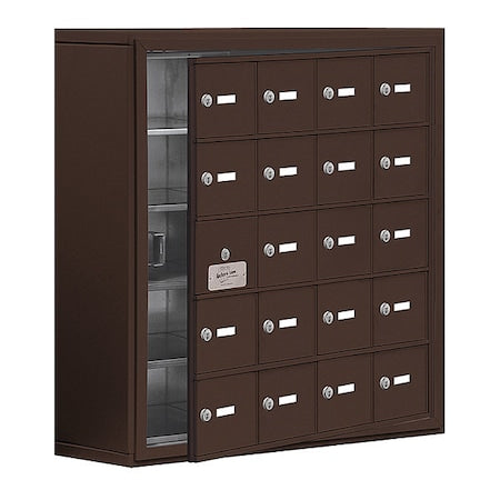 Salsbury Industries 19158-20ZSK Cell Phone Locker, 30 1/2 in W, 9 1/4 in D, 31 in H, (4) Wide, (5) Tier, Bronze