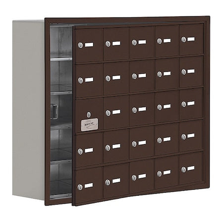 Salsbury Industries 19158-25ZRK Cell Phone Locker, 35 3/4 in W, 8 3/4 in D, 29 3/4 in H, (5) Tier, (5) Wide, Bronze