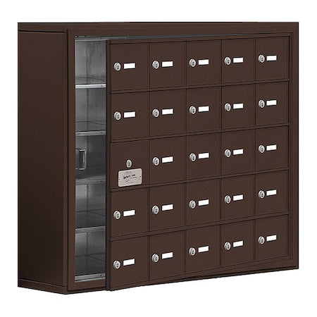 Salsbury Industries 19158-25ZSK Cell Phone Locker, 37 in W, 9 1/4 in D, 31 in H, (5) Tier, (5) Wide, Bronze