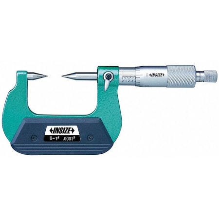 Insize 3230-1 Point Micrometer, Point Anvil, Mechanical
